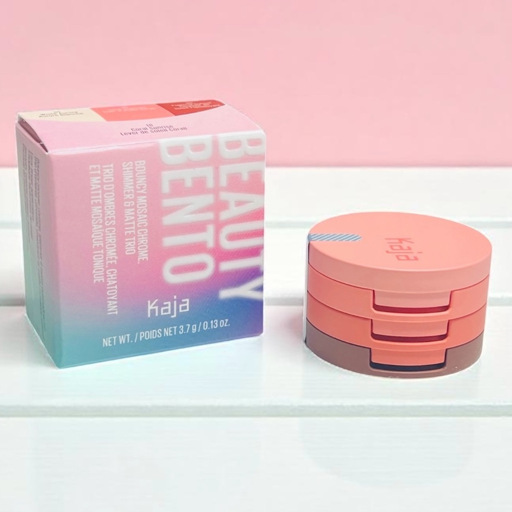 Kaja Play Bento Bronzer Blush Blendable Sculpting Trio 18 Coral Sunrise